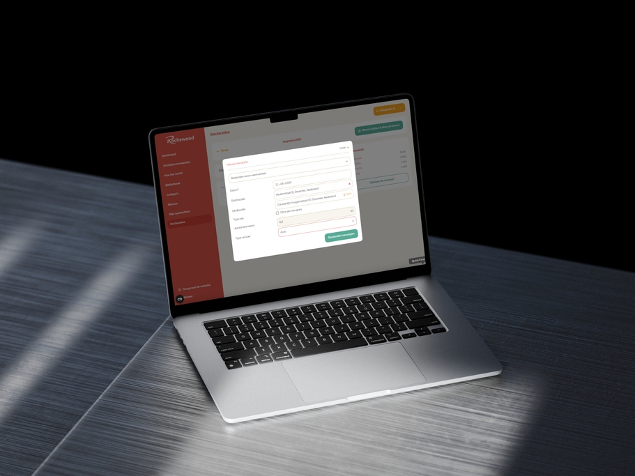 Maatwerk webapplicatie voor efficiënte declaraties en administratie.