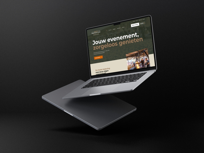 Evenementenpagina van Dutch Horeca Group op een laptop, de voorkant van hun software voor horeca