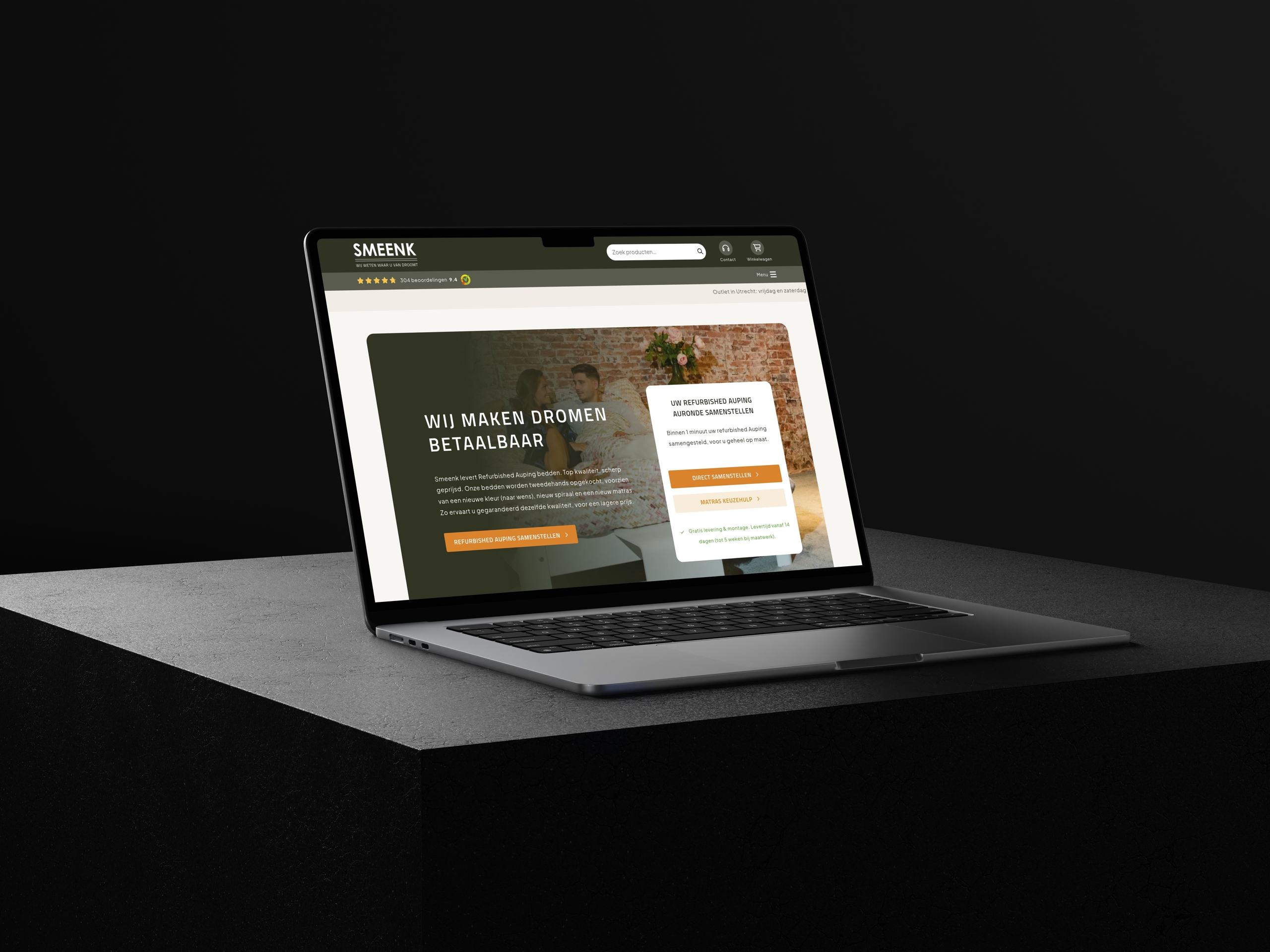 Moderne website op maat, gericht op betaalbare dromen en services.